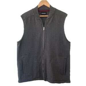 Bonobos Vest Mens Med Gray Cotton Blend Full Zip Pockets Outerwear Casual Golf